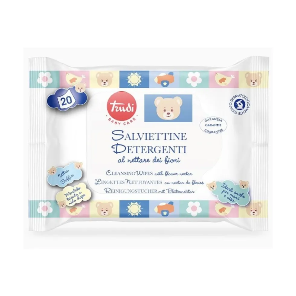 Trudi Baby Care - Salviettine Detergenti al nettare dei fiori, 20 salviette