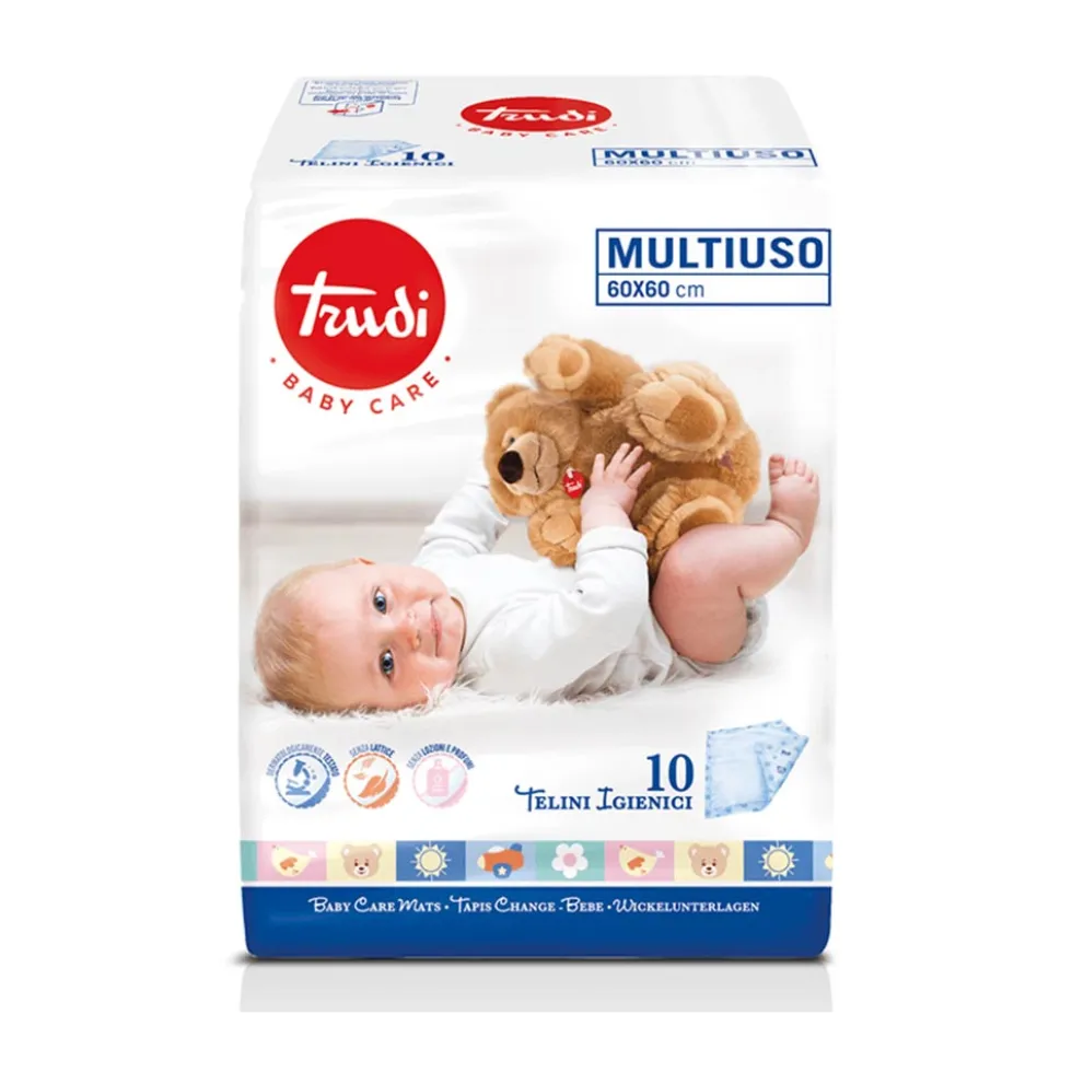 Trudi Baby Care - Telini Multiuso 60x60cm con Filtrante Ipoallergenico, 10telini