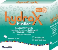 Tuscopharm Hydrax Integratore di magnesio e potassio per stanchezza e affaticamento, 14 bustine