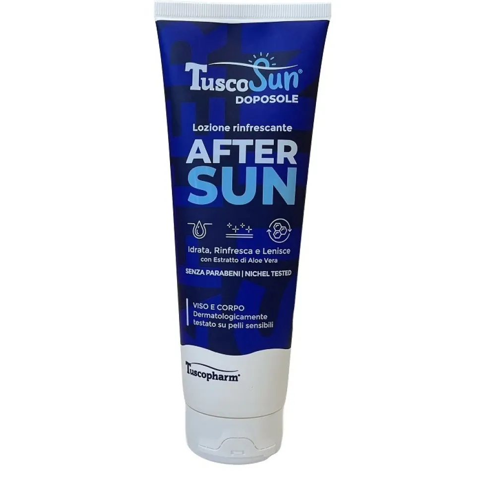 TuscoSun Doposole lozione rinfrescante Lozione per idratare e lenire la pelle, 250 ml