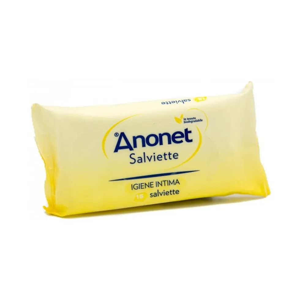 Uniderm Anonet - Salviette per l'igiene intima ad azione lenitiva e idratante, 15 pezzi