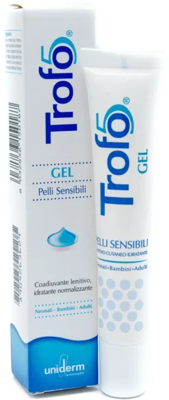 Uniderm Trofo 5 - Gel lenitivo cutaneo idratante per pelli sensibili, 20 ml