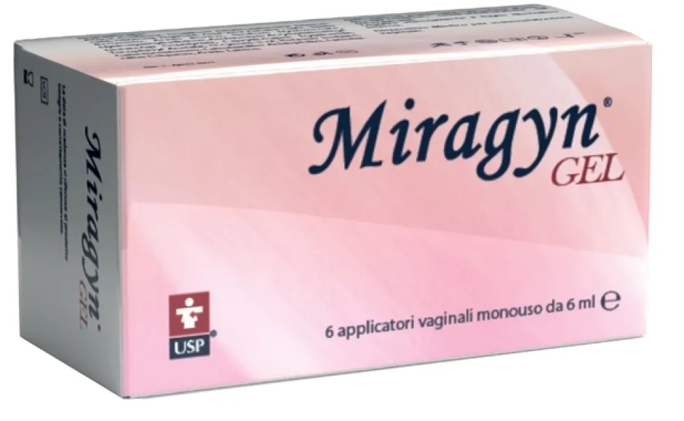Union Of Pharmaceut Sciences Miragyn - Gel vaginale per la secchezza intima, 6 applicatori da 6 ml