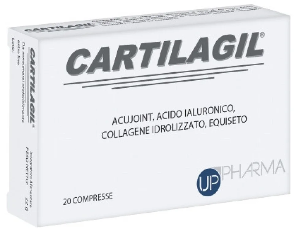Up Pharma Cartilagil - Integratore con acido ialuronico per le articolazioni, 20 compresse