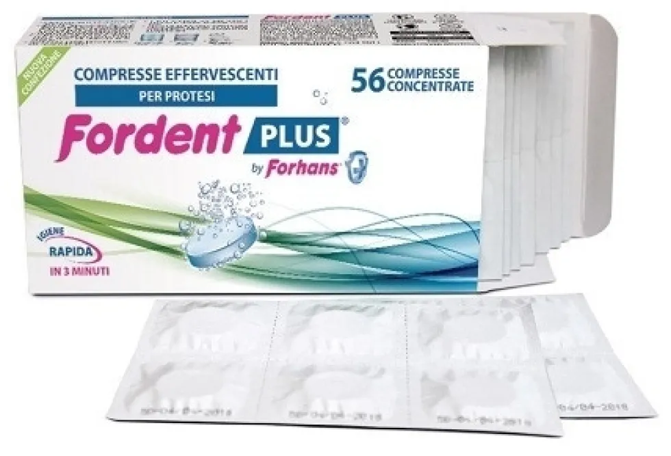 Uragme Fordent Plus - Igienizzante per dentiere e apparecchi ortodontici, compresse Fordent 56