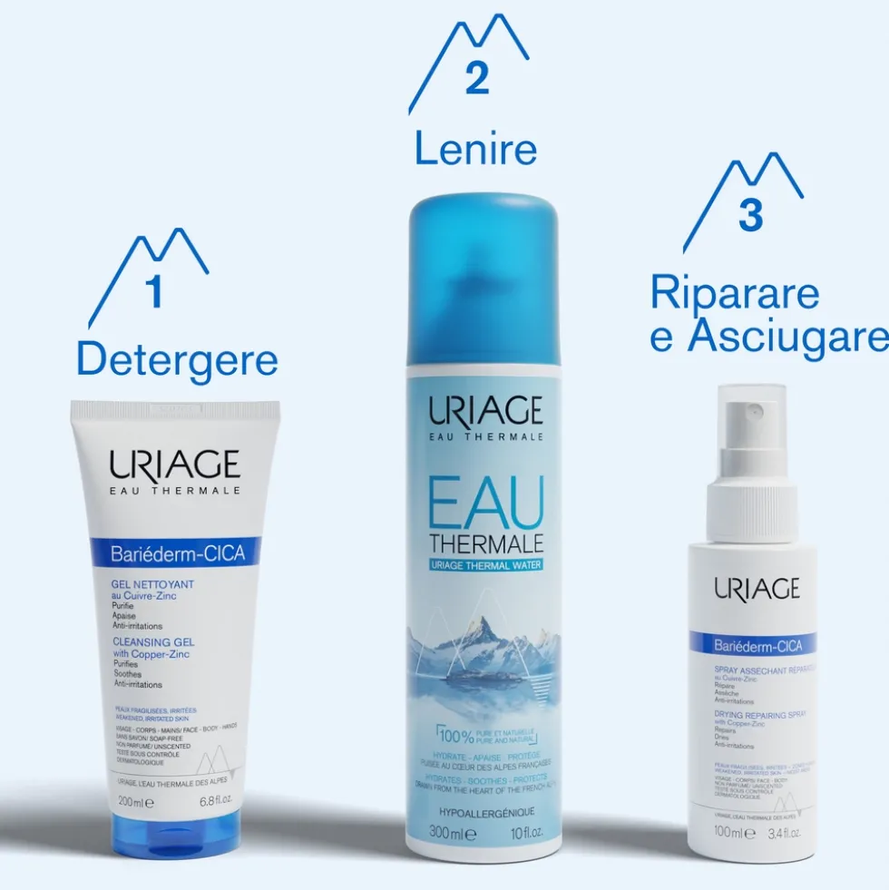 Uriage Bariéderm Cica - Spray assorbente e riparatore per zone umide e danneggiate, 100 ml