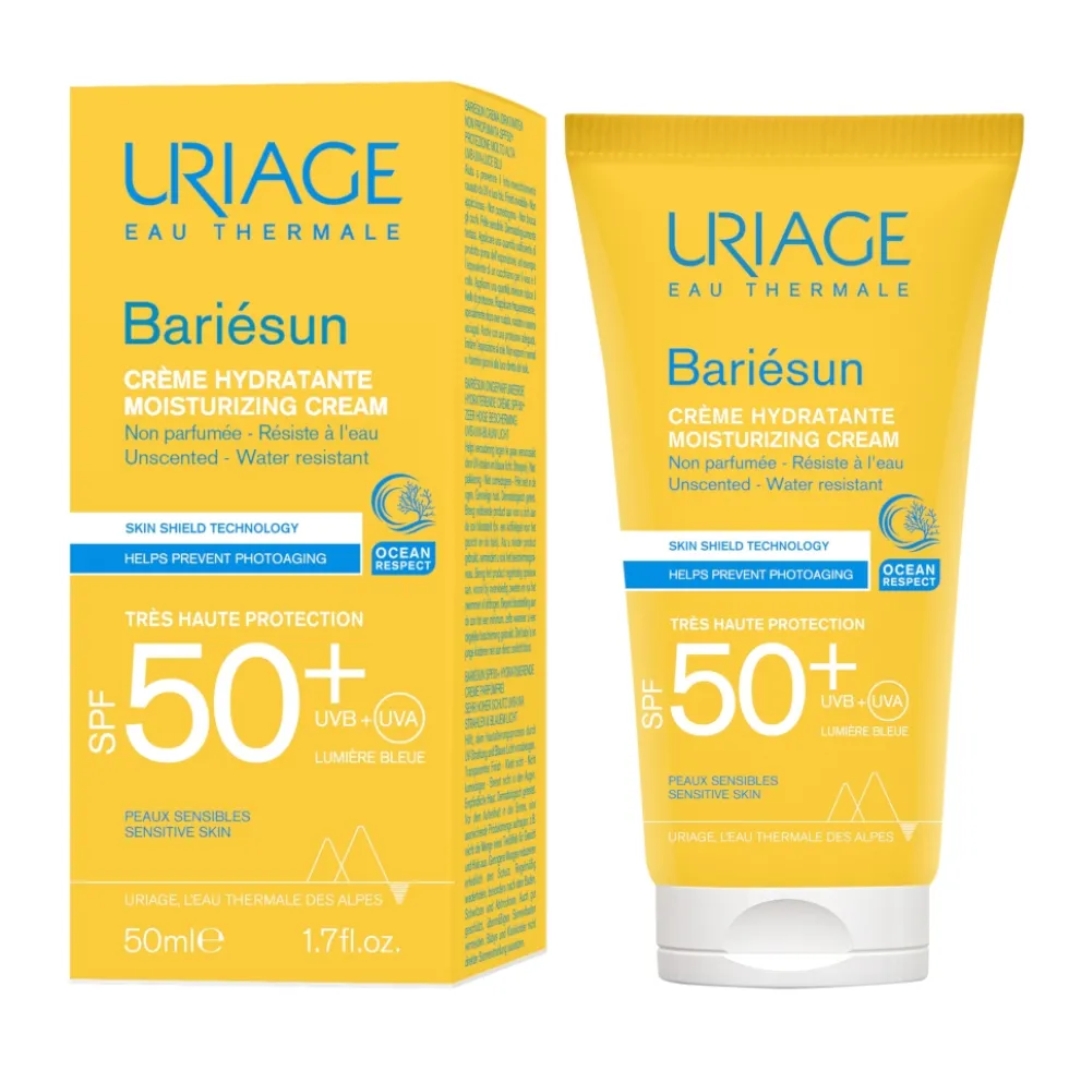 Uriage Bariésun - Crema Idratante SPF50+ Senza Profumo Solare Viso, 50ml