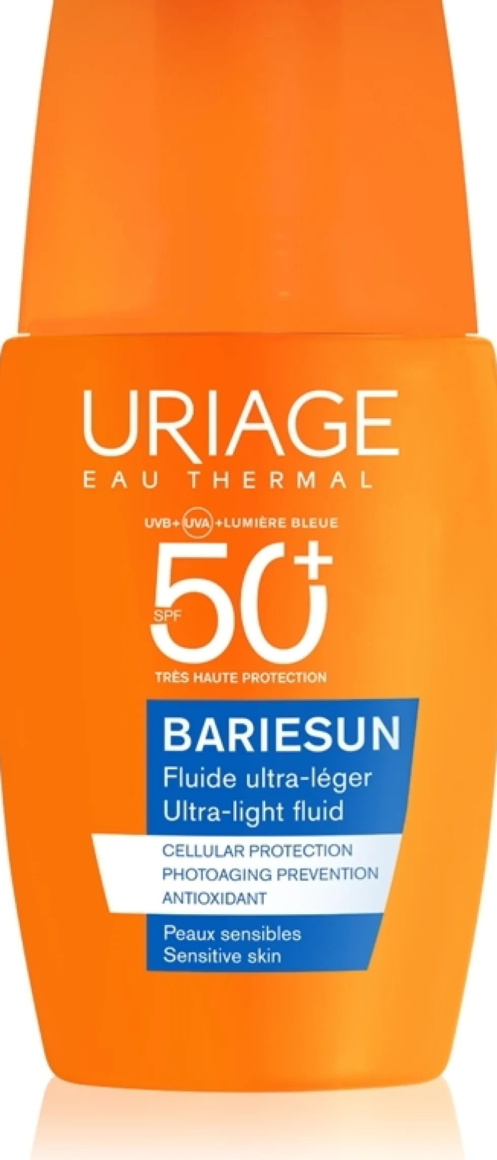 Uriage Bariésun fluido ultra-leggero SPF50+ Protezione solare per la pelle sensibile, 30 ml