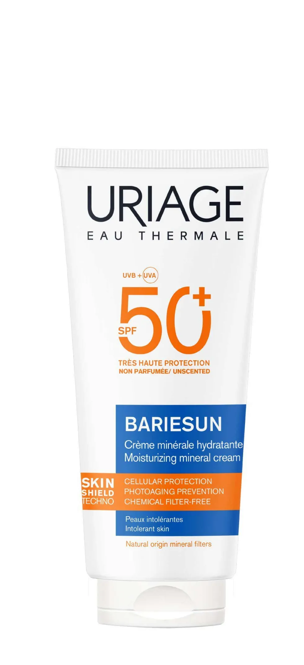 Uriage Bariésun SPF50+ Crema solare minerale per la pelle intollerante e sensibile, 100 ml