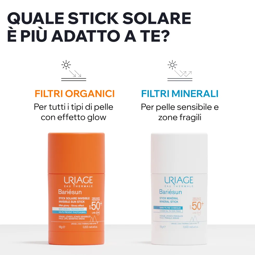 Uriage Bariésun - Stick Solare Minerale SPF50+ Ultra Protezione, 18g