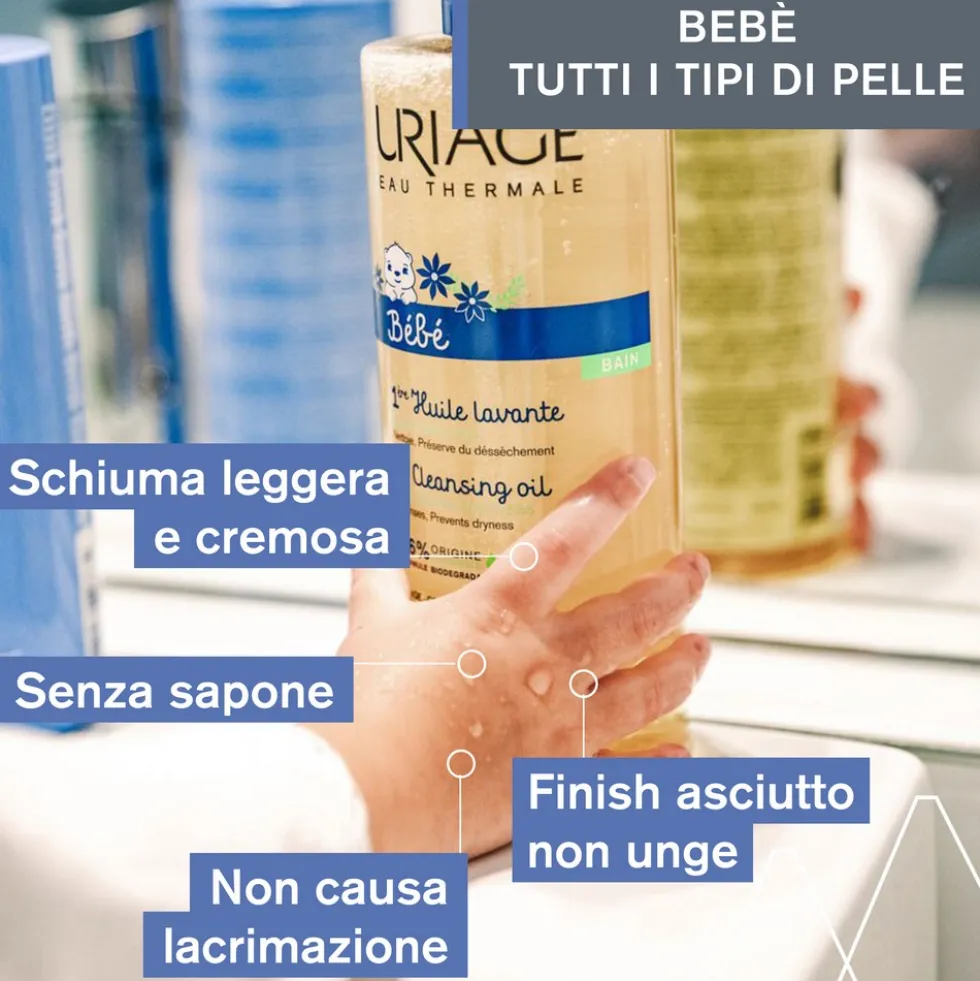 Uriage Bébé - 1ere Huile Olio Lavante Olio Detergente Protettivo, 500ml
