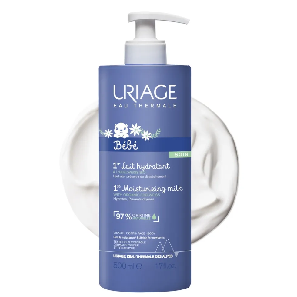 Uriage Bébé - 1er Lait Hydratant Latte Idratante Viso Corpo Sederino, 500ml