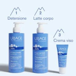 Uriage Bébé - 1er Lait Hydratant Latte Idratante Viso Corpo Sederino, 500ml