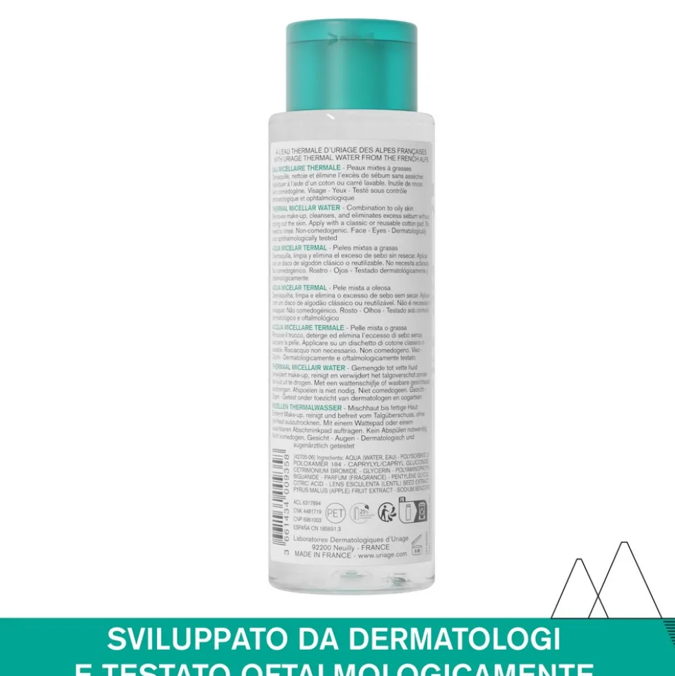 Uriage Eau Thermale - Acqua Micellare Termale per Pelle Mista o Grassa, 250ml