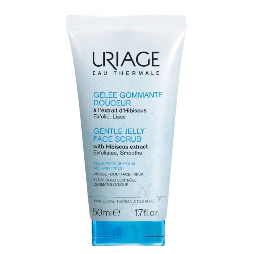 Uriage Gelee Gommage Delicato Viso - Gel esfoliante per rimuovere le impurità e illuminare, 50 ml
