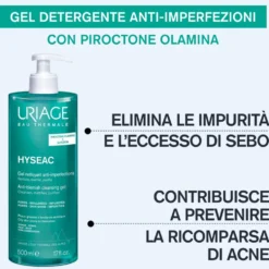 Uriage Hyséac - Gel Detergente Purificante per Pelle Grassa, 500ml