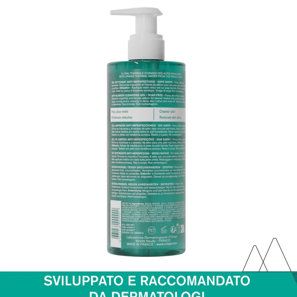 Uriage Hyséac - Gel Detergente Purificante per Pelle Grassa, 500ml