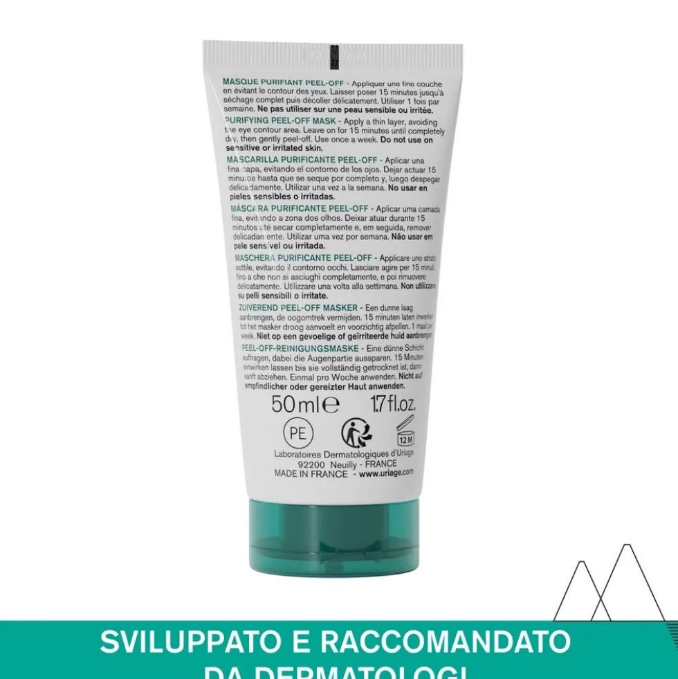 Uriage Hyséac Masque Peel Off Maschera Purificante pelle mista, 50ml