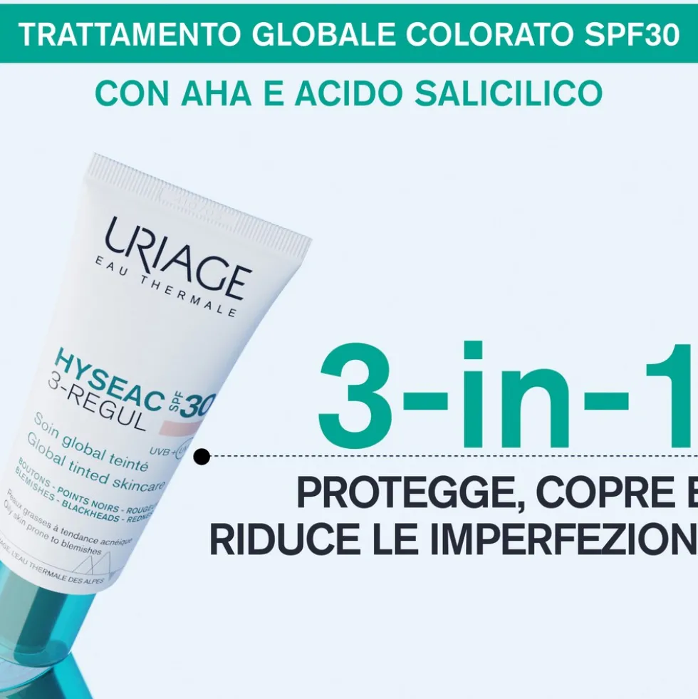 Uriage Hyséac - 3-Regul Colorato SPF30 Pelle Grassa o A Tendenza Acneica, 40ml