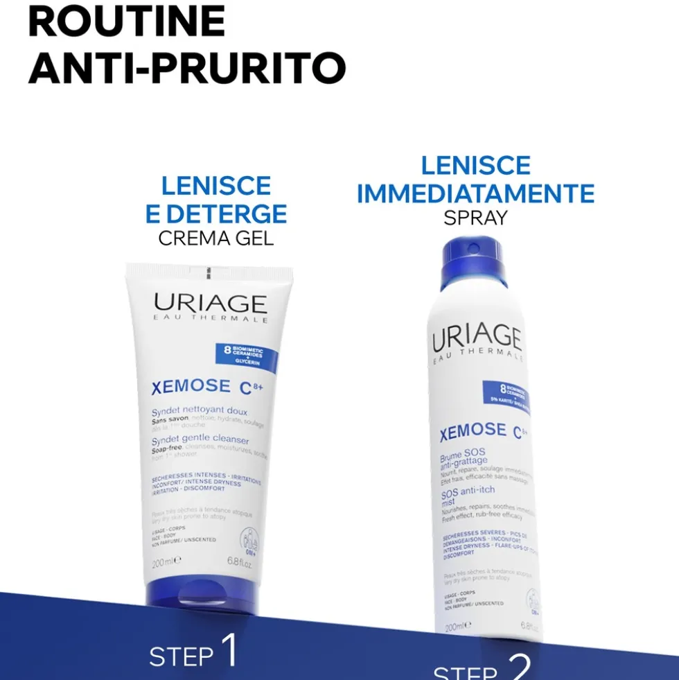 Uriage Xémose C8+ Syndet Detergente Delicato Pelle Secca, 500ml