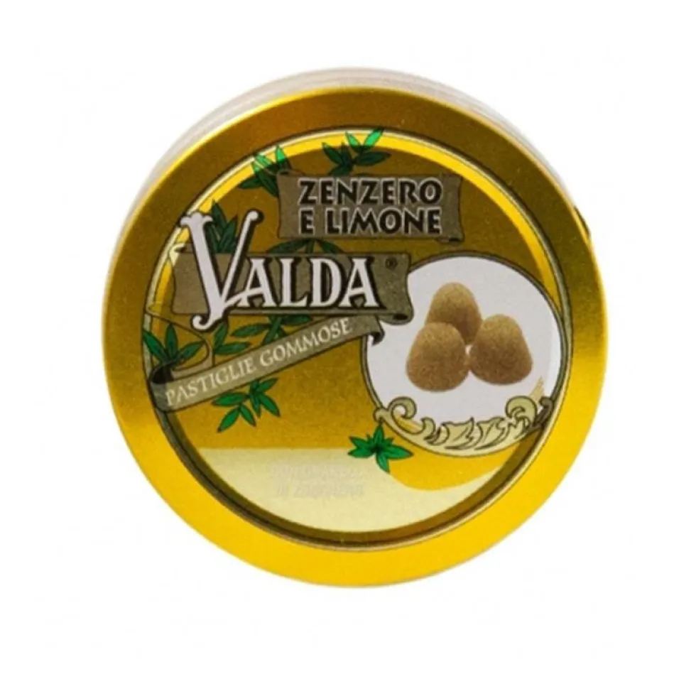 Valda Pastiglie gommose zenzero e limone - Caramelle lenitive per la gola, 50 g