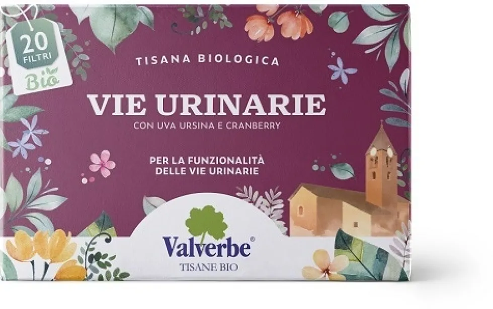 Valverbe Tisana bio vie urinarie - Integratore per il drenaggio e le vie urinarie, 20 filtri