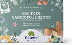 Valverbe Tisana Detox Biologica Carciofo e Limone Funzioni Depurative, 20 Filtri