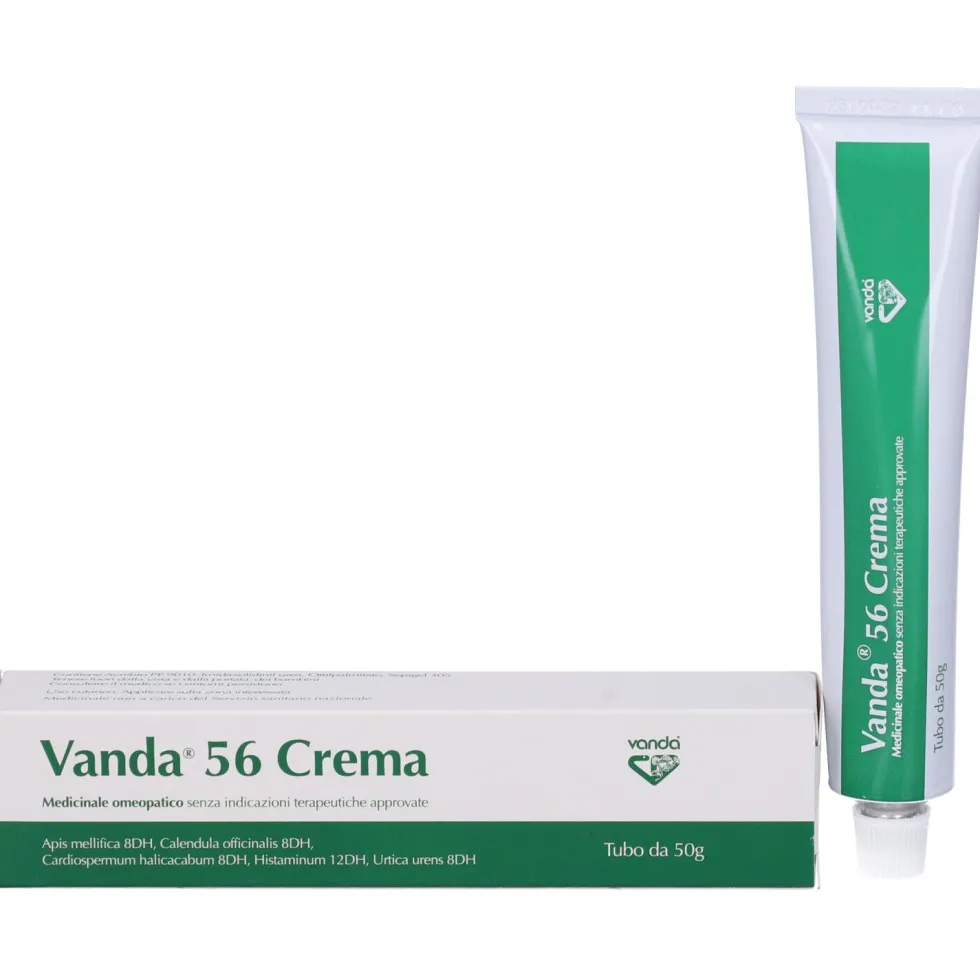 Vanda Omeopatici Vanda 56 - Crema lenitiva ed emolliente per la pelle irritata, 50g
