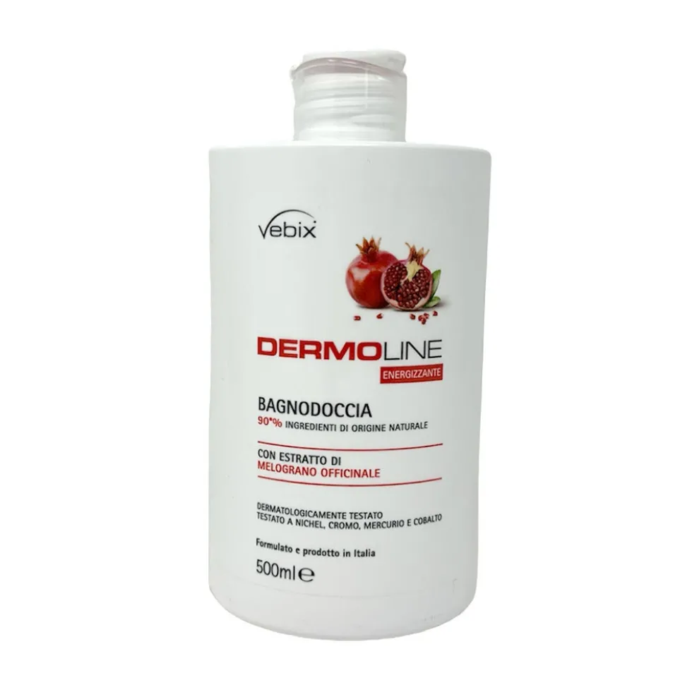 Vebix Dermoline Energizzante - Bagnodoccia con Estratto di Melograno, 500ml