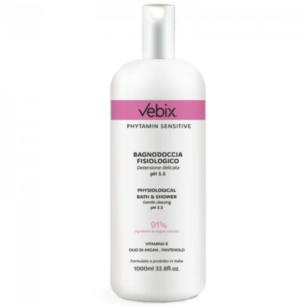 Vebix Phytamin Active - Bagnodoccia fisiologico per l'igiene della pelle sensibile, 1000 ml