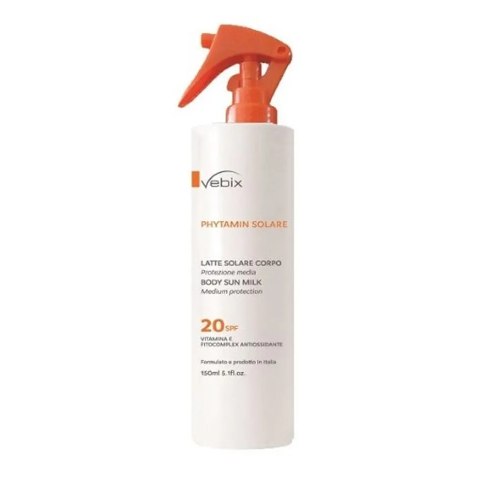 Vebix Phytamin Solare - Latte Solare Corpo SPF20 Adulti, 150ml