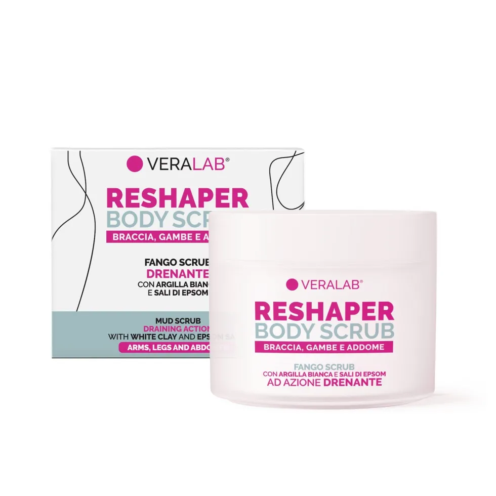 Veralab Reshaper Body Scrub Fango scrub per un'azione drenante ed esfoliante, 200 ml