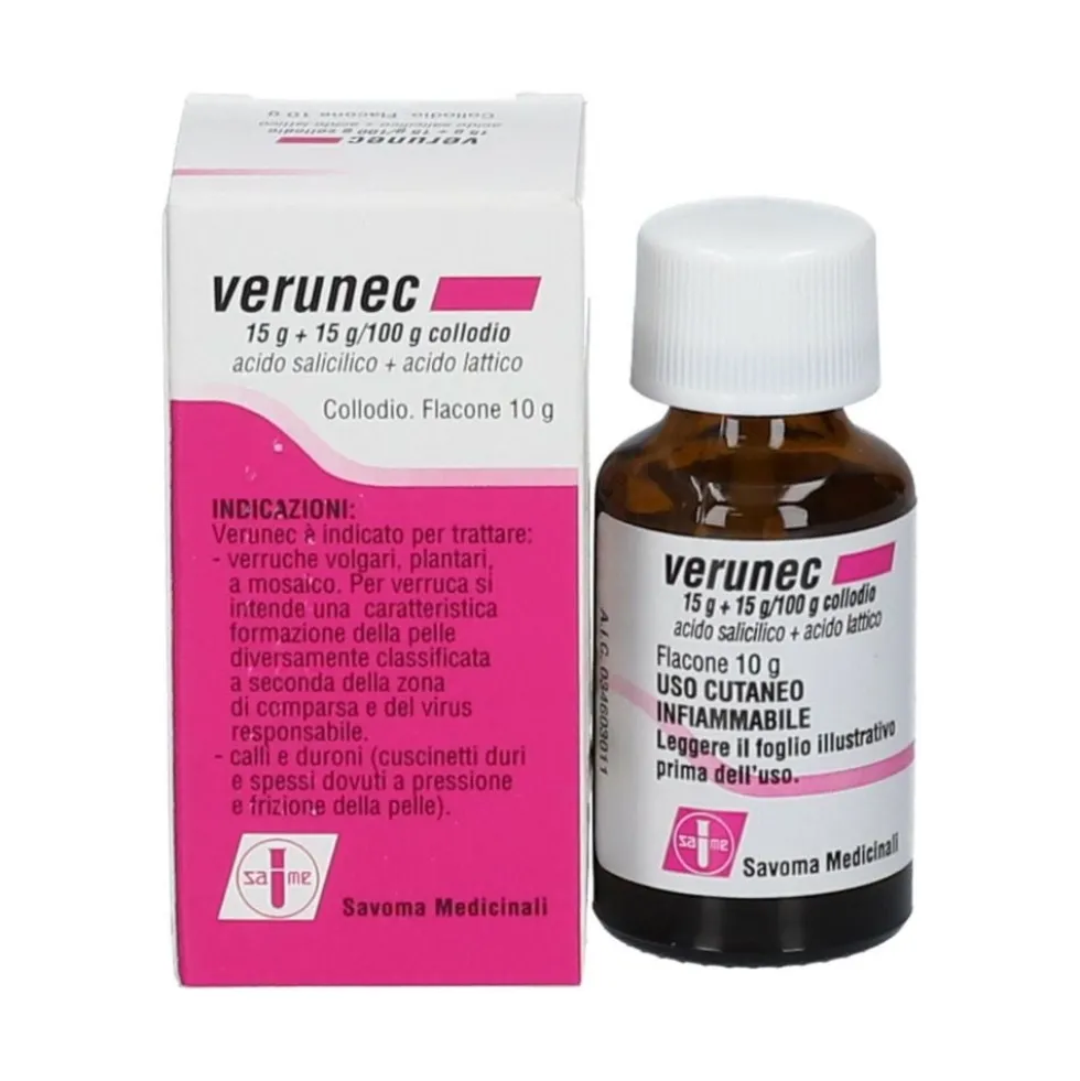 Verunec 15g+ 15g/100g Collodio Trattamento Verruche, 10ml