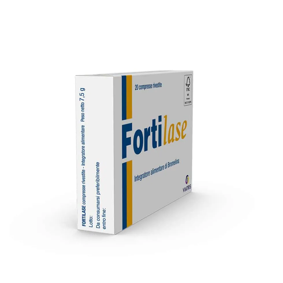 Viatris Fortilase Integratore Alimentare a base di Bromelina, 20 Compresse