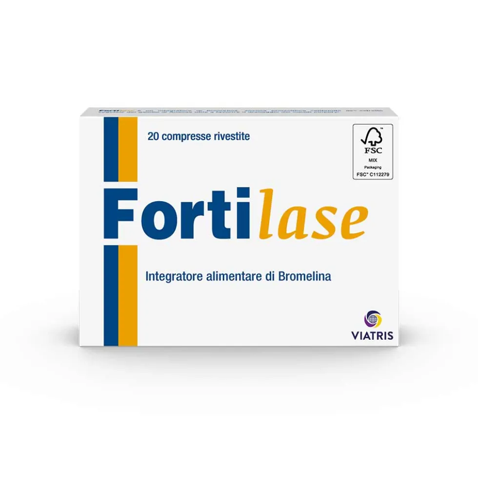 Viatris Fortilase Integratore Alimentare a base di Bromelina, 20 Compresse
