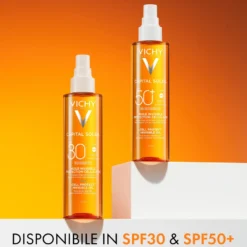 Vichy Capital Soleil - Cell Protect Olio Invisibile SPF30 Olio Solare Alta Protezione Viso Corpo Capelli, 200ml