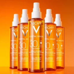 Vichy Capital Soleil - Cell Protect Olio Invisibile SPF30 Olio Solare Alta Protezione Viso Corpo Capelli, 200ml