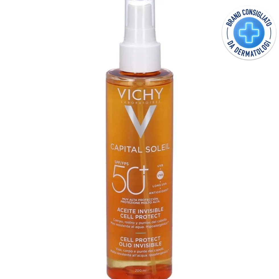 Vichy Capital Soleil - Cell Protect Olio Invisibile Protezione SPF50+, 200ml