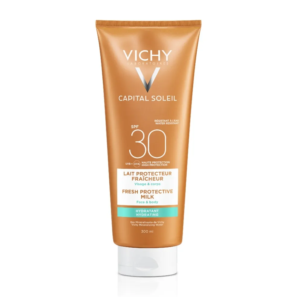 Vichy Capital Soleil - Latte Idratante Fresco Viso e Corpo SPF 30, 300ml
