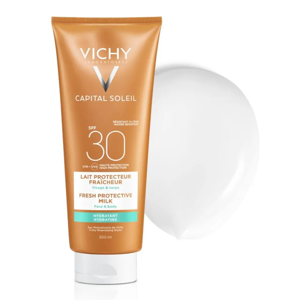 Vichy Capital Soleil - Latte Idratante Fresco Viso e Corpo SPF 30, 300ml
