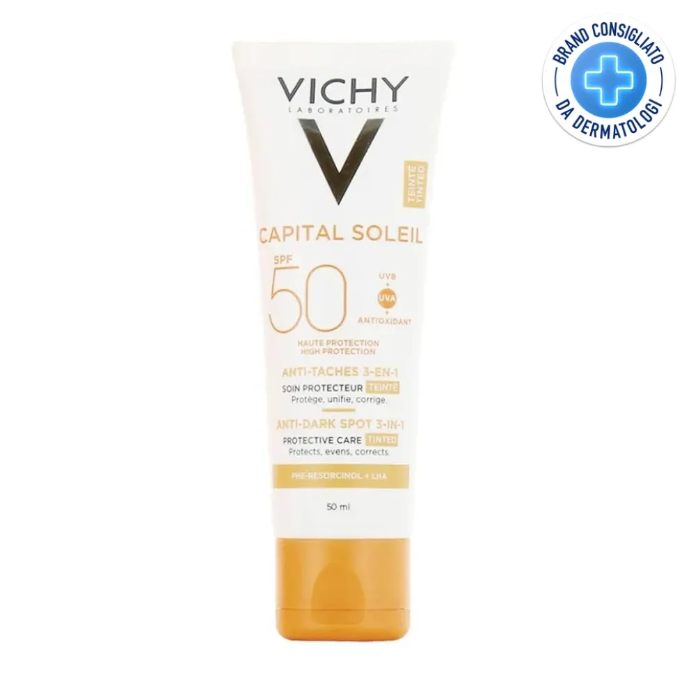 Vichy Capital Soleil - Trattamento Anti-Macchie Colorato 3 in 1 SPF 50, 50ml