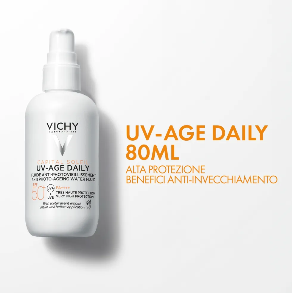 Vichy Capital Soleil - UV Age Fluido Anti-Fotoinvecchiamento SPF50 Solare Viso Anti-Invecchiamento, 80ml