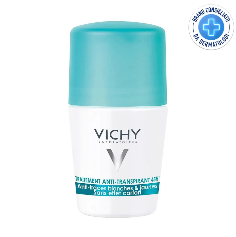 Vichy Deodorante Roll-On Antitraspirante Trattamento Anti tracce 48H, 50ml