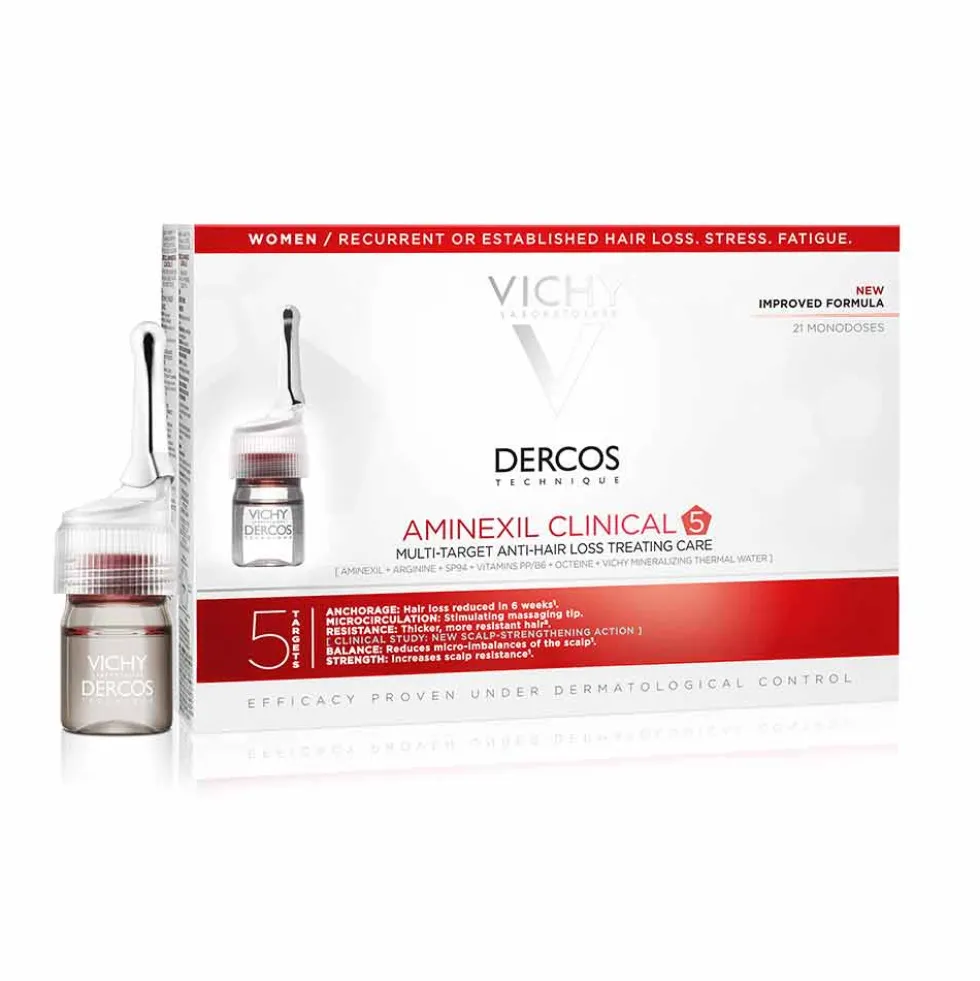 Vichy Dercos - Aminexil Trattamento Anticaduta Donna, 21 Fiale x 6ml