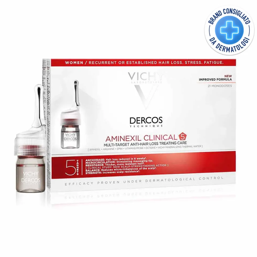 Vichy Dercos - Aminexil Trattamento Anticaduta Donna, 21 Fiale x 6ml