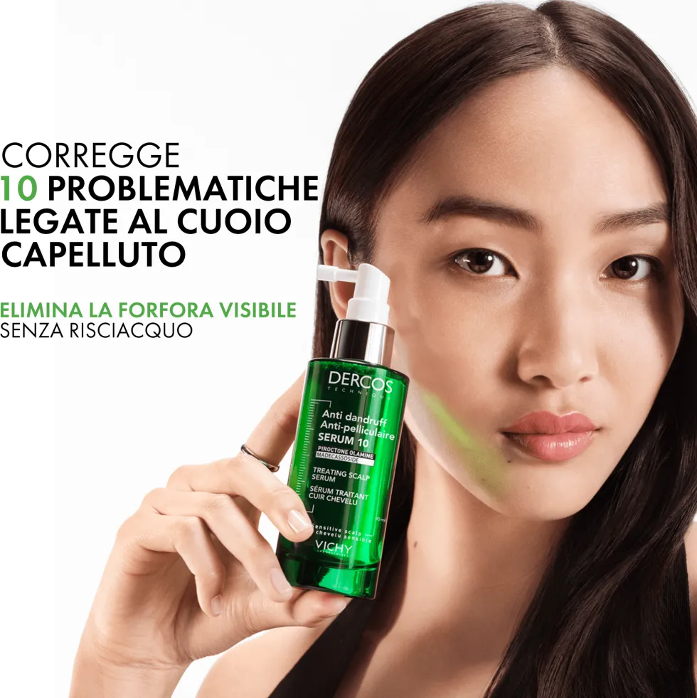 Vichy Dercos Serum 10 - Siero antiforfora senza risciacquo per il cuoio capelluto, 90 ml