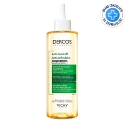 Vichy Dercos Shampoo Acqua Mousse - Shampoo antiforfora per i capelli ricci e crespi, 200 ml