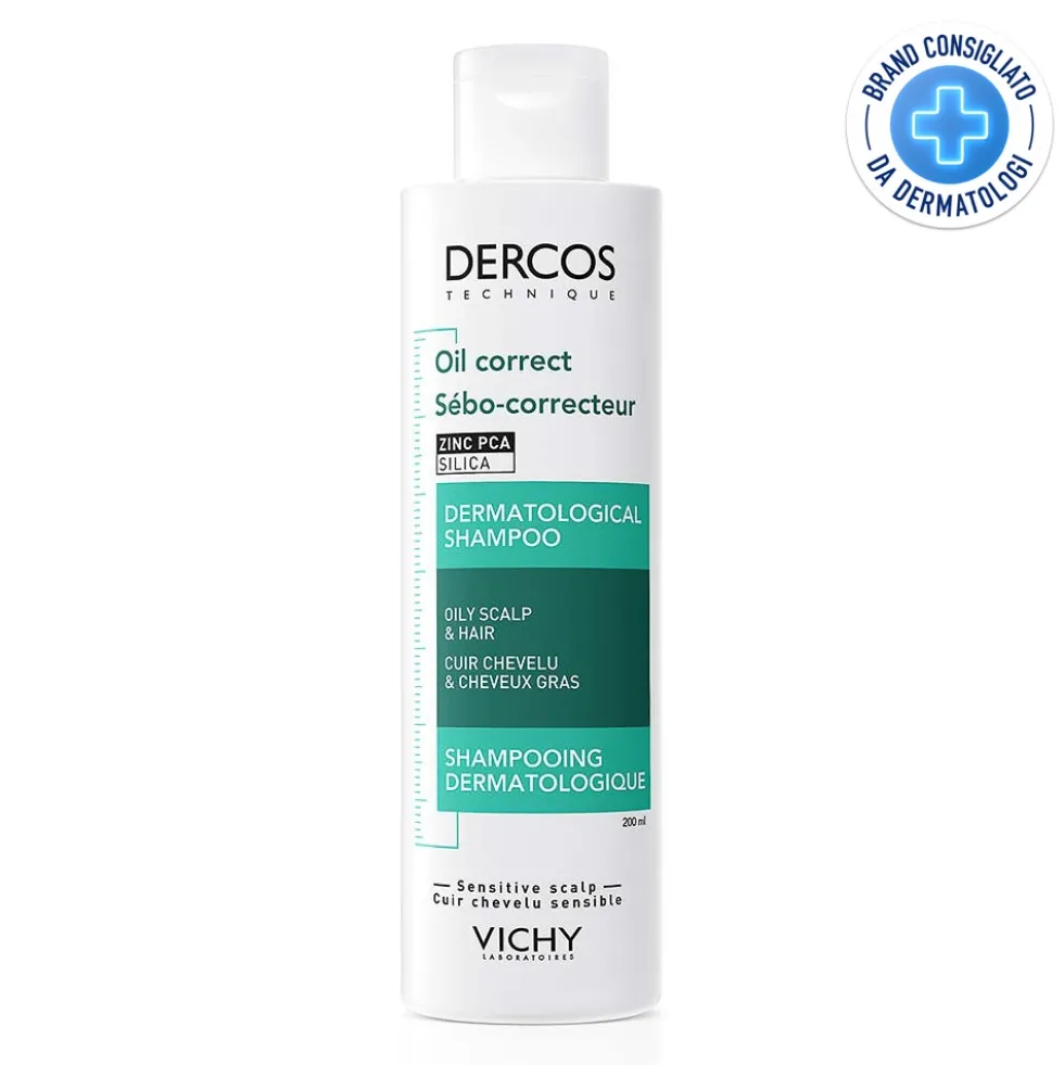 Vichy Dercos Technique - Oil Control Shampoo Sebo Regolatore Trattante, 200ml