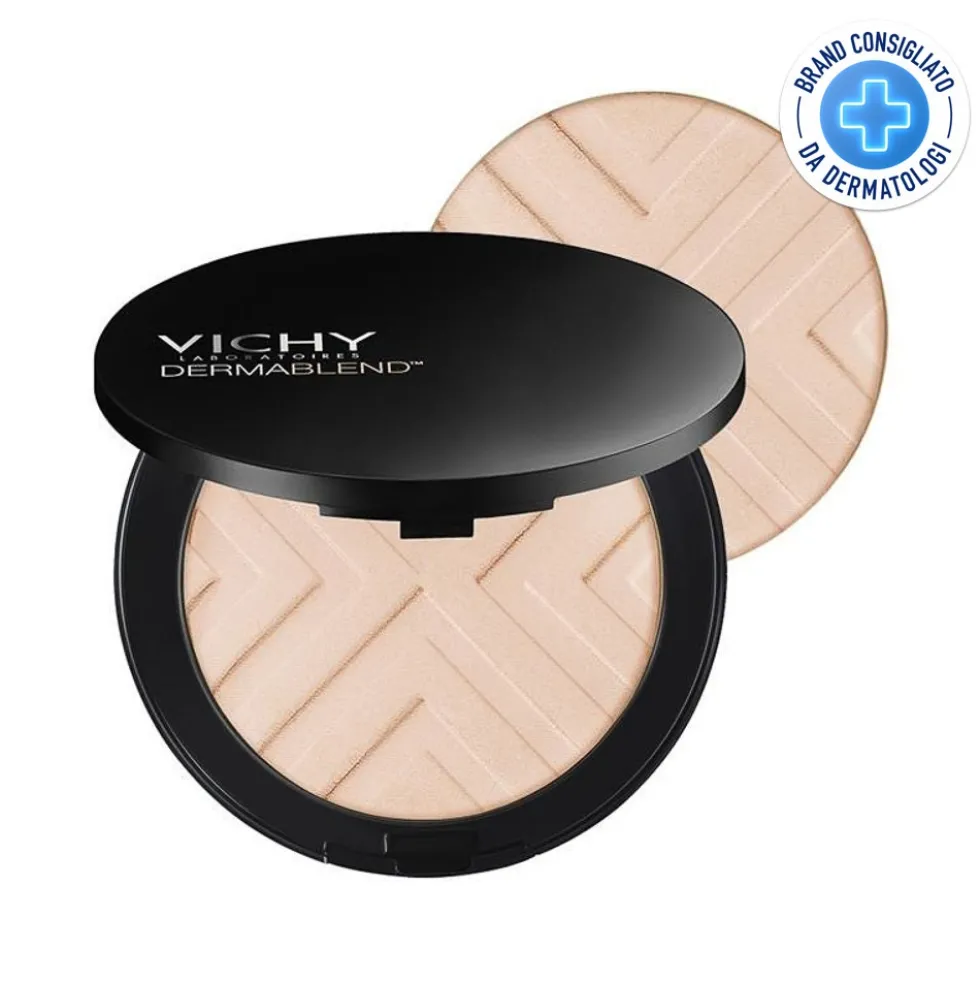 Vichy Dermablend Covermatte 15 Opal - Fondotinta compatto opacizzante per la pelle grassa, 9,5 g