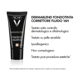 Vichy Dermablend - Fondotinta Correttore Fluido 16H Tonalità 25 Nude, 30ml